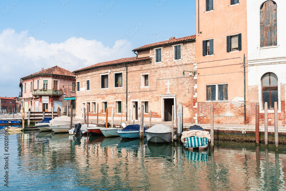 Obraz premium street view of burano island, venice