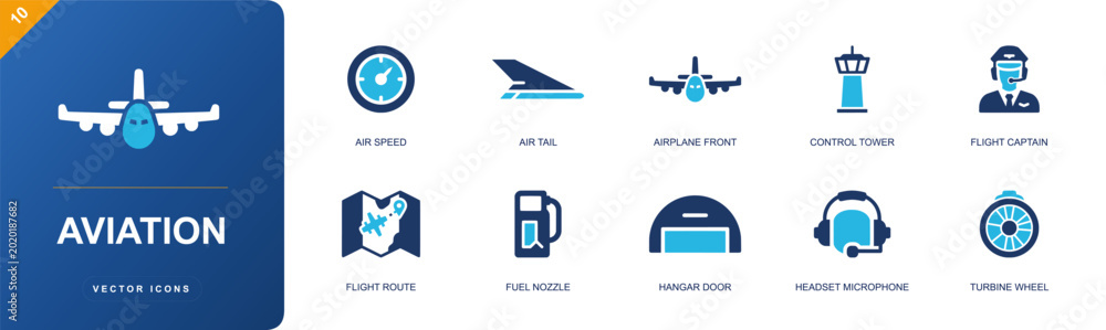 Foto Aviation icon set