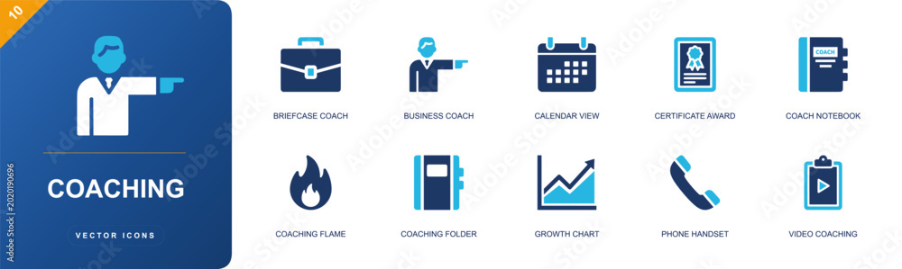 Φωτογραφία Business coaching icon set