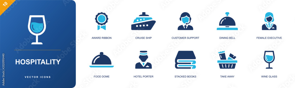 Fotografie Hospitality icon set