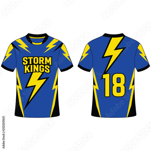 Custom athletic blue and yellow polo shirt with 