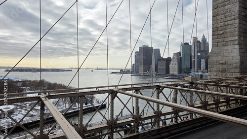 Fotografi Baie de NewYork depuis le pont de Brooklyn