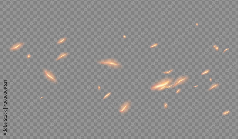 Αυτοκόλλητο fire dust particles over transparent background overlay, Flying Fire Particles transparent background in png format