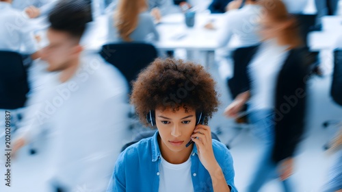 Fast-paced call center where staff provide customer support