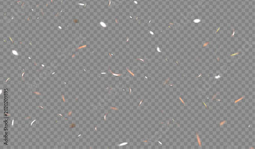 Quadro em tela fire dust particles over transparent background overlay, Flying Fire Particles transparent background in png format