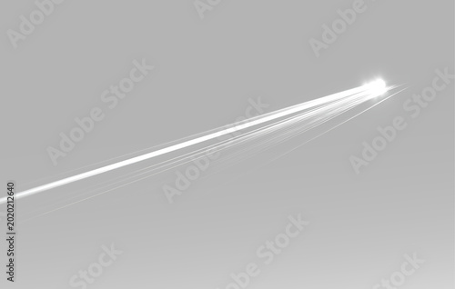 Abstract speed motion of falling asteroid with radiant light tail and glowing core for modern graphic design