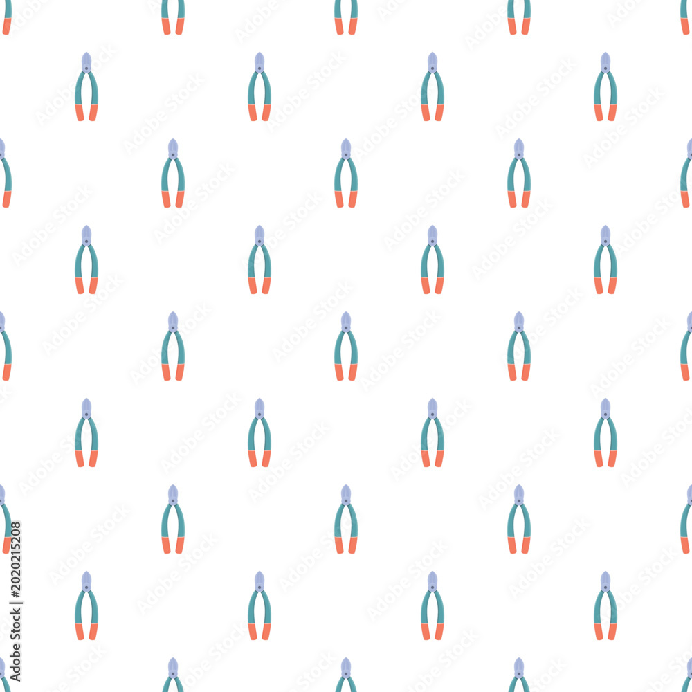 Фотография Repetitive pattern featuring garden pruners on a white background