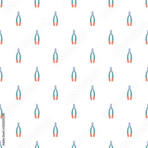 Tableau sur toile Repetitive pattern featuring garden pruners on a white background