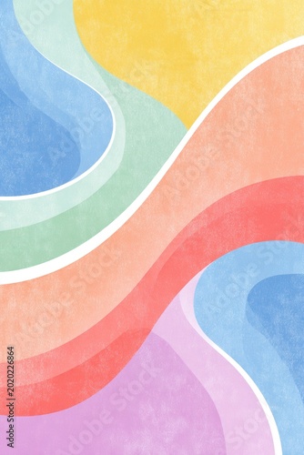 Soft flowing curves in pastel hues