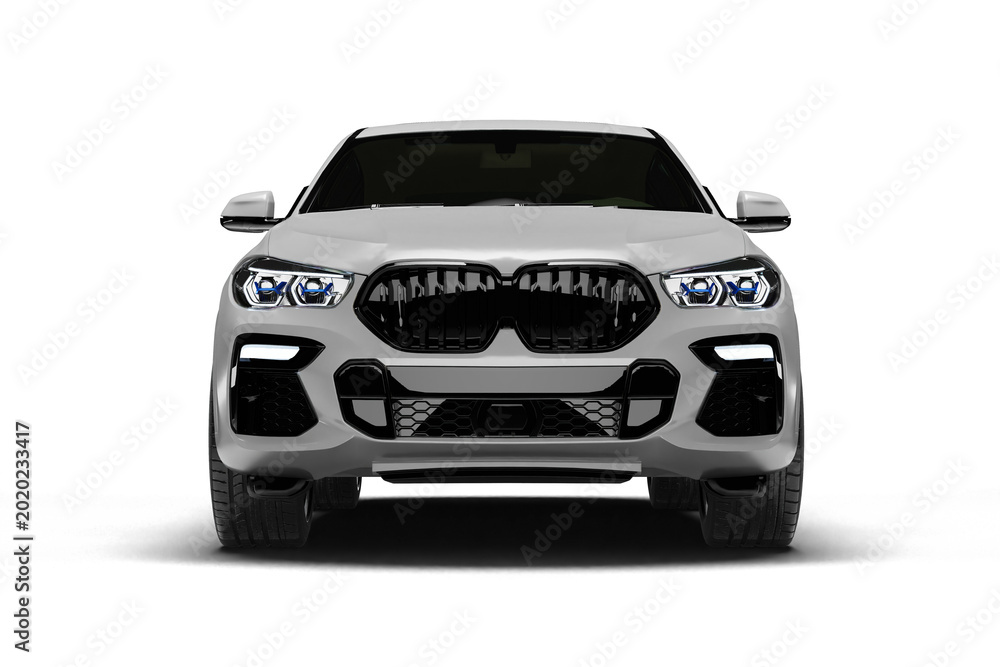 Obraz premium Izmir, Turkey - May 11 2026: Isolated studio photo of a white modern coupe style SUV from a slight front angle on a transparent background.