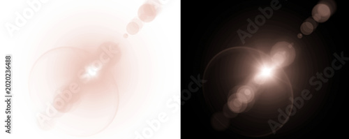 Fotografie Glowing light bokeh effects on white and black backgrounds for creative design i