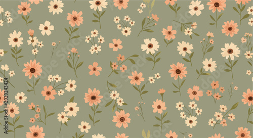 фотографія Romantic floral illustration with calming palette and airy stems