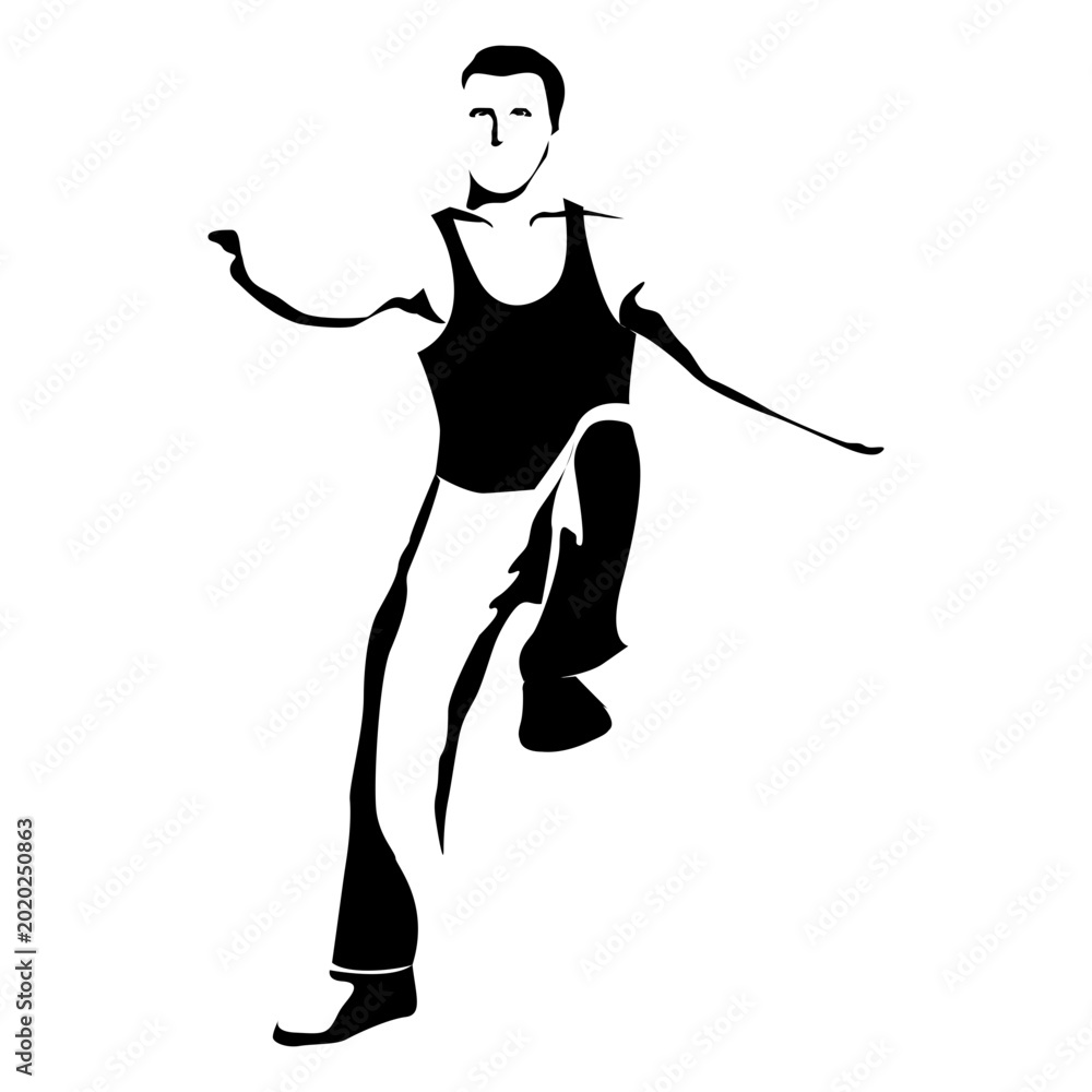 Fototapeta premium Boy dancer sketch
