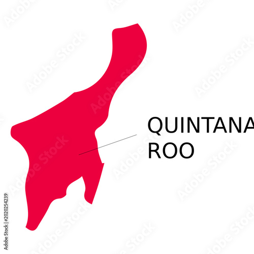 Canvas Print Quintana roo state map