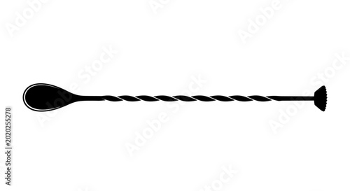 Foto Cocktail stirrer silhouette on a white background