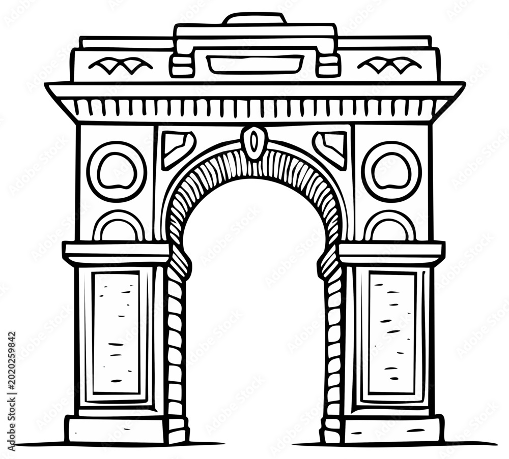 Fototapeta premium Classical Archway Architectural Drawing