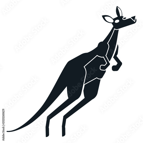 фотографія Kangaroo tail muzzle ear pouch detailed silhouette