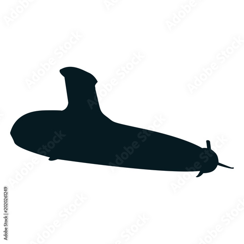 Картината върху платно Submarine diver screw torpedo silhouette