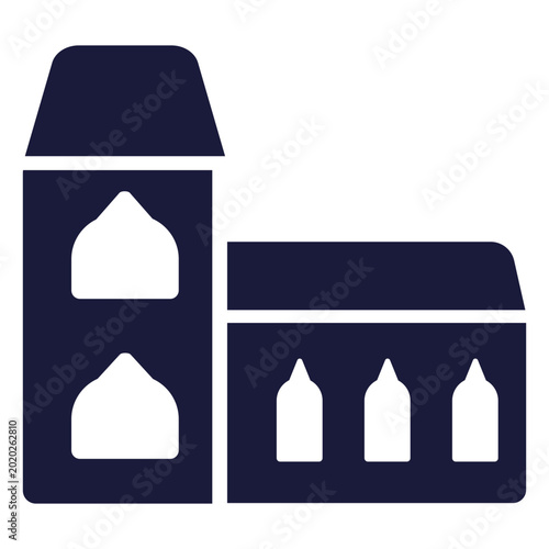 Bild auf Leinwand Silhouette house building