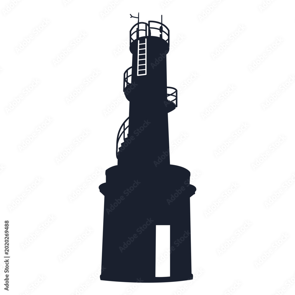 Foto Classic lighthouse stairs silhouette