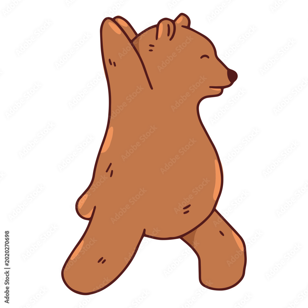 Obraz premium Bear yoga warrior pose
