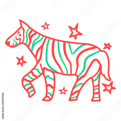Foto Zebra pattern with a peppermint twist