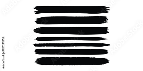 Quadro em tela Black grunge brush stroke set