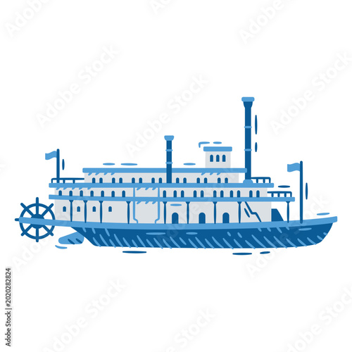 Photography Blue-tinted boat graphic that catches the eye