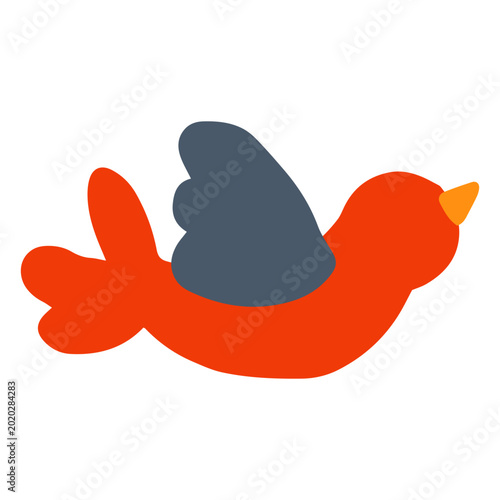 Принти на полотні Red bird flying