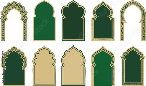 Bild auf Leinwand Collection of traditional islamic arches and frames in various shapes with rich