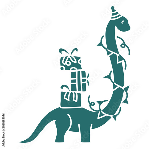 Fotografija Dinosaur carrying its birthday presents