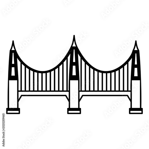 Slika na platnu Stylized bridge illustration for architectural design enthusiasts