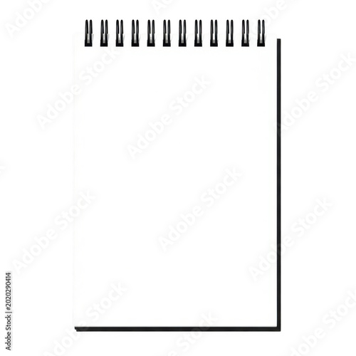 Simple notebook with lined pages and a spiral binding on the left side