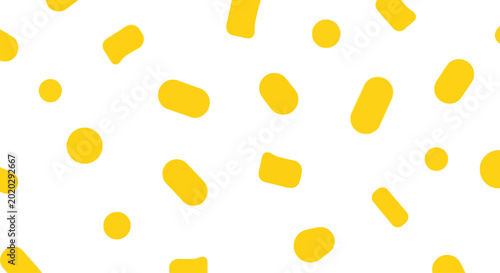 Tableau sur toile Yellow Confetti Pattern on White Background