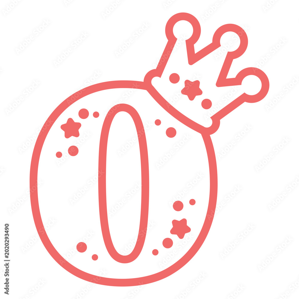 Foto The number 0 with a crown on it