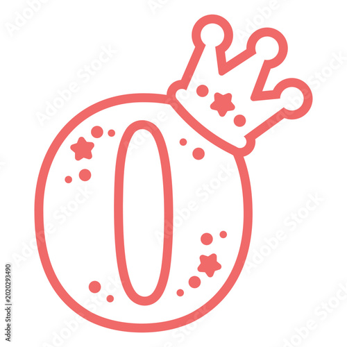 Quadro su tela The number 0 with a crown on it