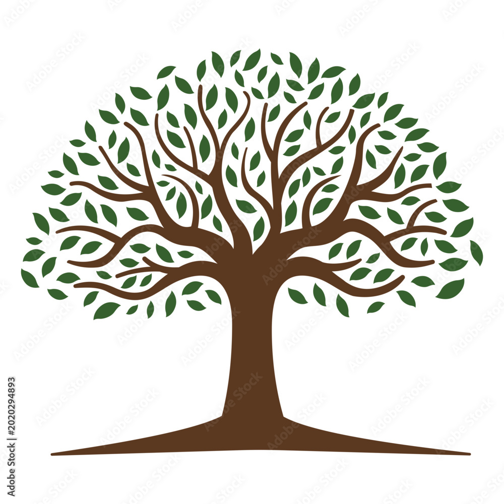 Fototapeta premium Intricate tree design with detailed branches and leaves