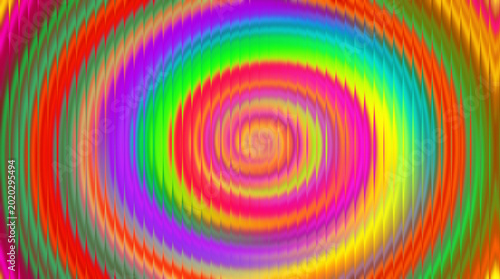 Colorful rainbow spiral background, abstract concentric circles pattern