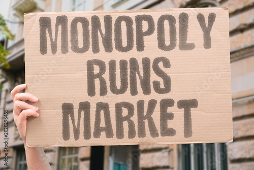 Tableau sur toile "Monopoly Runs Market" Single-firm market control removes all pricing negotiation leverage from consumers