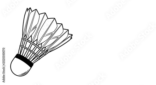 Schilderij op canvas Badminton shuttlecock illustration in black and white
