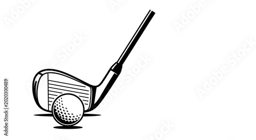 Golf club and ball illustration