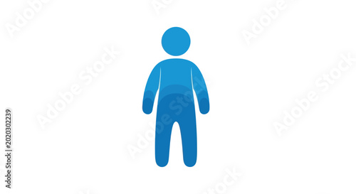 Bild auf Leinwand Blue human silhouette icon on white background, simple design