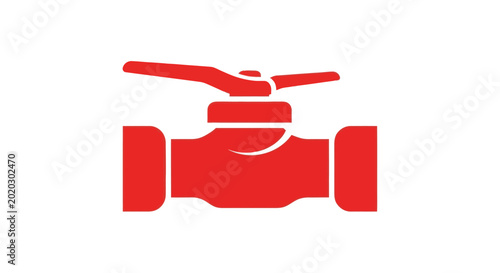 Fotografía Red industrial valve icon on white background
