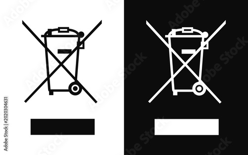 WEEE Symbol (Wheelie Bin) vector icon SVG