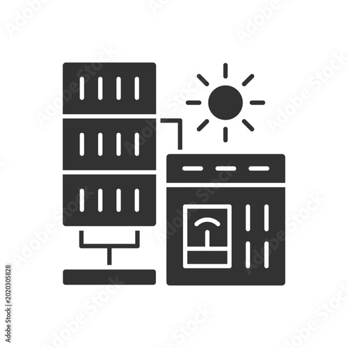 Tablou pe pânză Solar Panel Inverter Icon