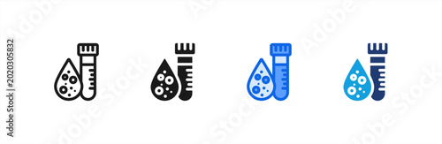 Cholesterol Test Medical Analysis icon multiple style collection. Vector illustration.