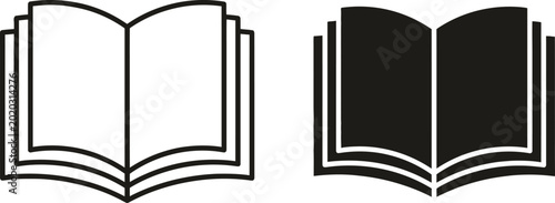 Open books illustration showing empty and filled pages side by side Vector