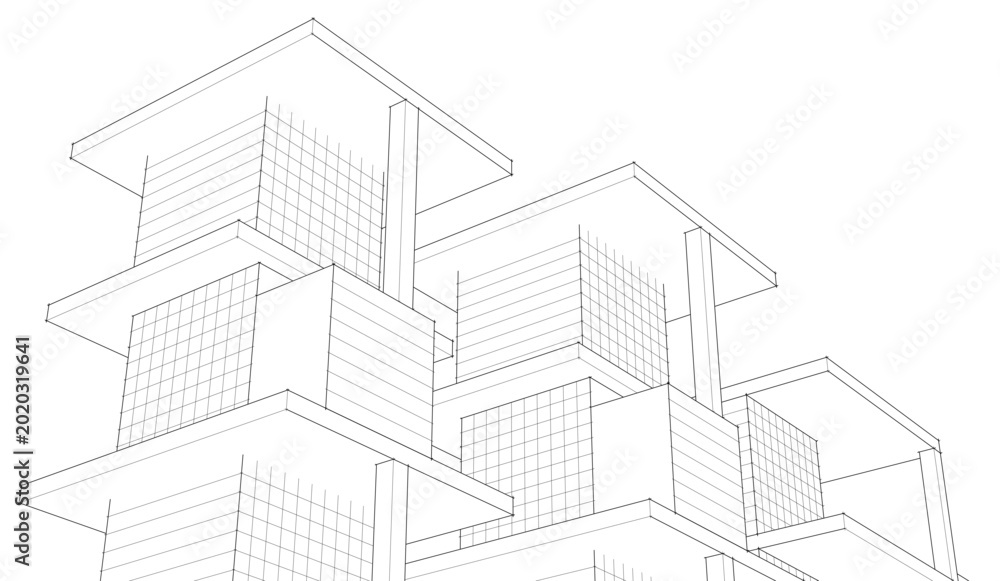 Fototapeta premium abstract modular architecture 3d illustration