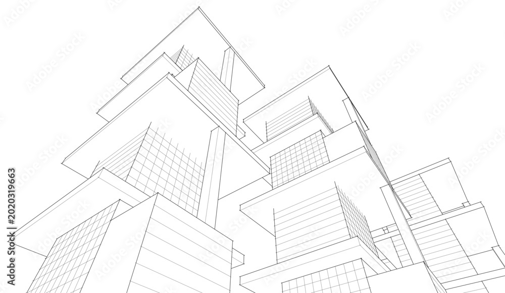 Fototapeta premium abstract modular architecture 3d illustration