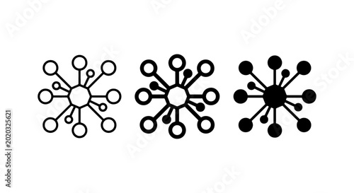 Tableau sur toile Network Connection Icons, Abstract Hub and Spoke Design, Data Link Symbols